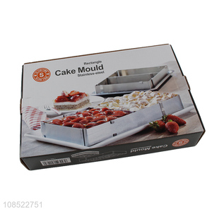 Wholesale rectangular stainless steel adjustable cake mould cake ring