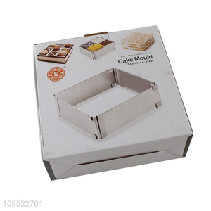 Wholesale square stainless steel cake ring adjustable cake mould