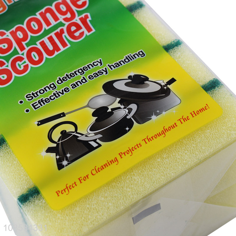 Latest design strong detergency sponge scouring pad for sale