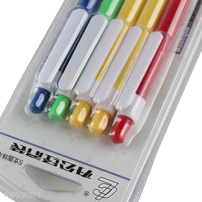 Online wholesale 5pieces school office stationery ballpoint set