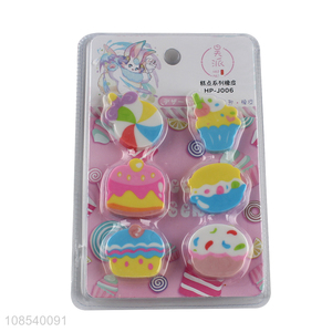 Good quality cartoon students stationery eraser set