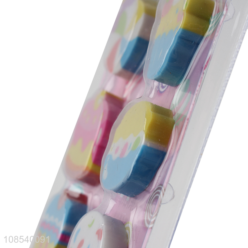 Good quality cartoon students stationery eraser set