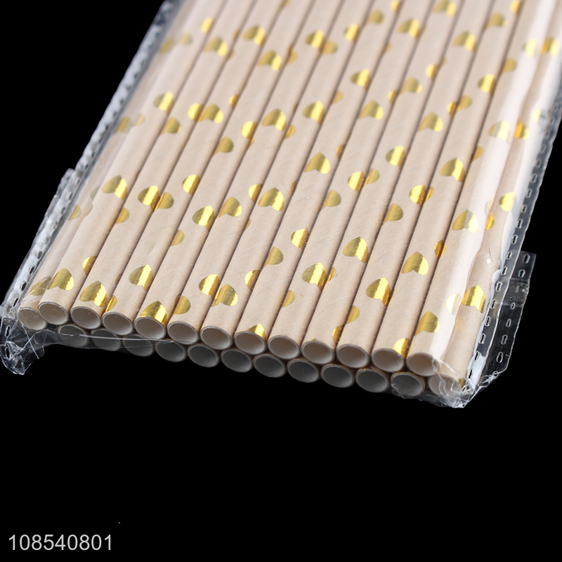 Factory price hot stamping polka dot paper straws drinking straws