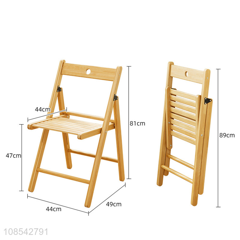 Wholesale home furniture folding bamboo dining chair back-rest chair