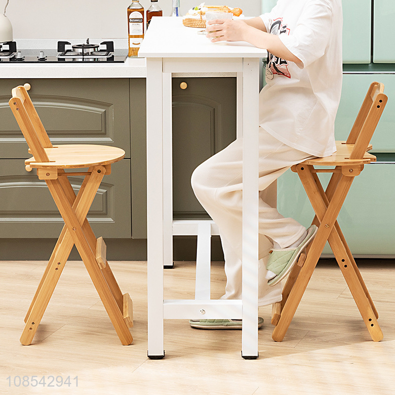 Wholesale folding high stool restaurant furniture bamboo bar chair