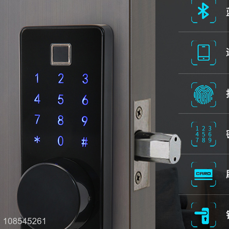 Wholesale full-touch intelligent alarm Tuya APP control fingerprint password bluetooth smart lock