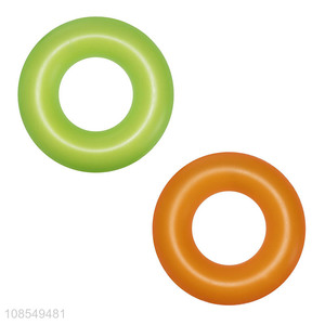 Wholesale solid color glossy <em>inflatable</em> pool floats <em>swim</em> <em>ring</em>