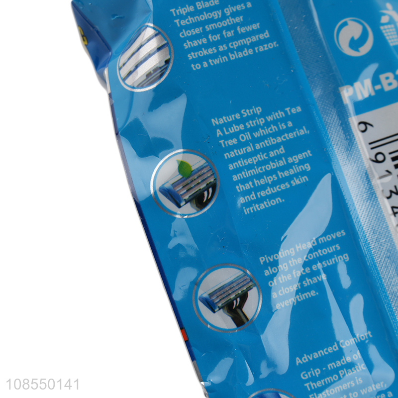 Popular products triple blades razor with pivoting head