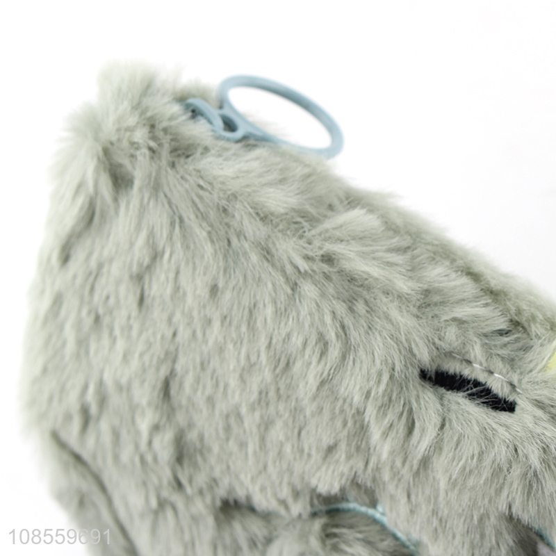 Wholesale cute faux fur plush pencil pouch for teens girls