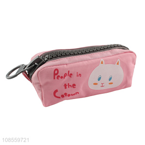 High quality cute canvas pencil bag zippered pencil pouch