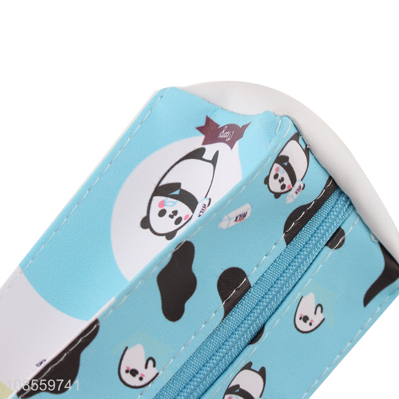 Wholesale creative milk box shaped pencil bag pu leather pencil pouch