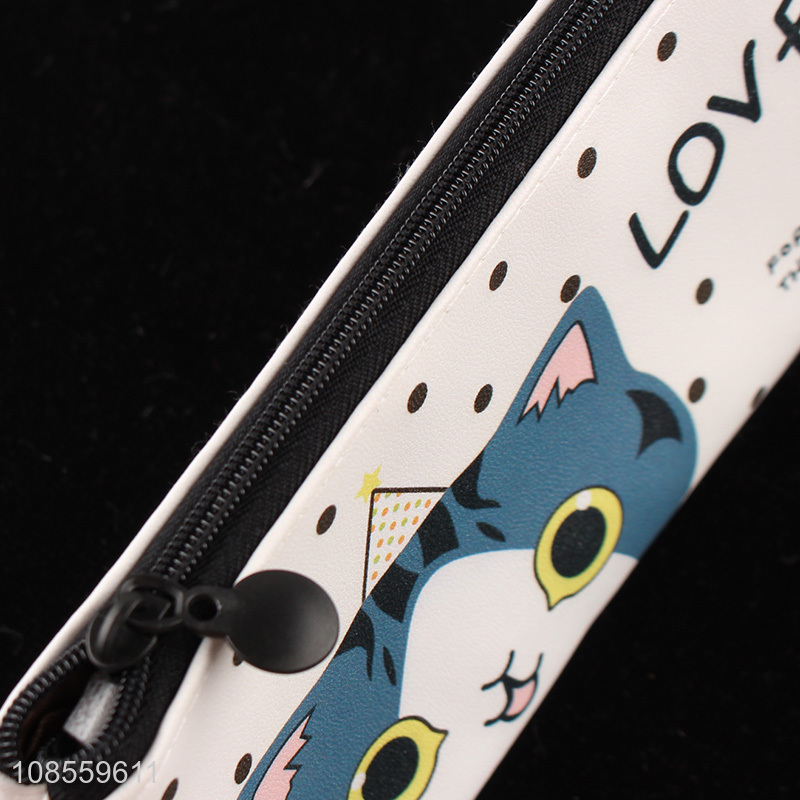 New products cute cat printed pencil pouch cosmetic bag