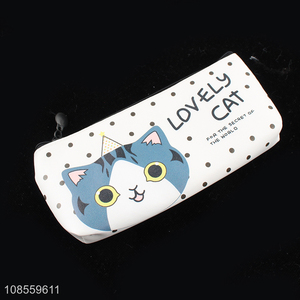 New products cute cat printed pencil pouch cosmetic bag
