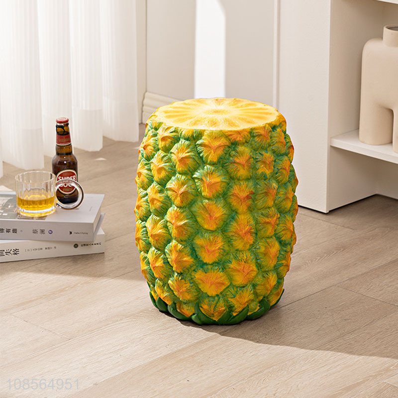 Factory supply vintage home decor creative resin pineapple stool