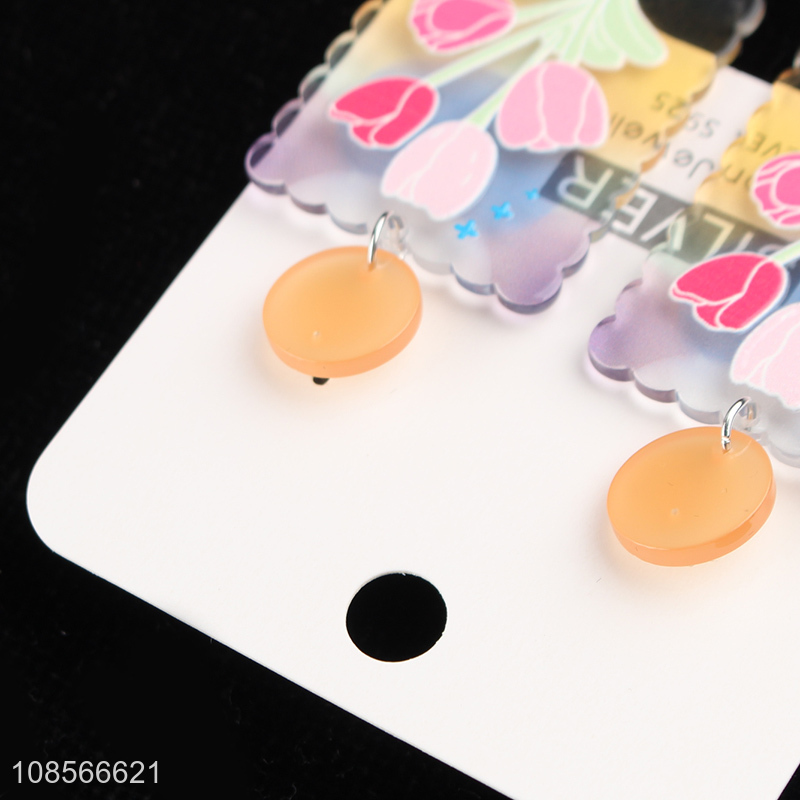 Wholesale women girls acrylic earrings fashion accessories