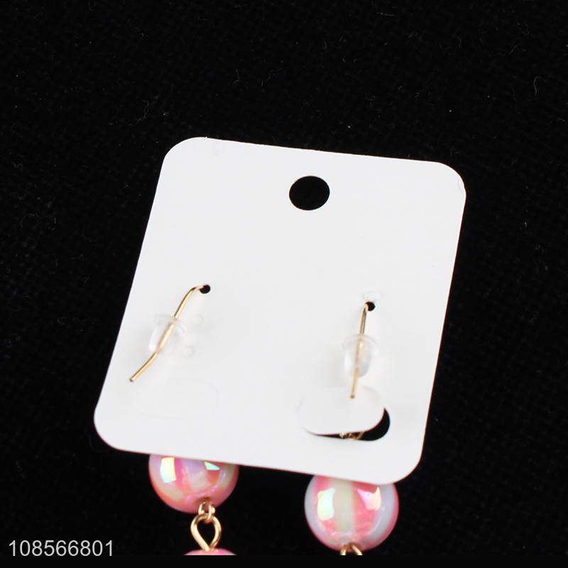Wholesale glossy bead drop earring acrylic earrings for women girls