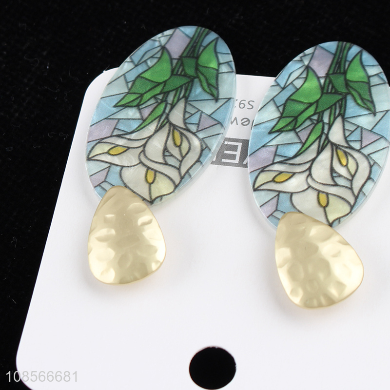 Most popular acrylic earrings floral earrings for girls
