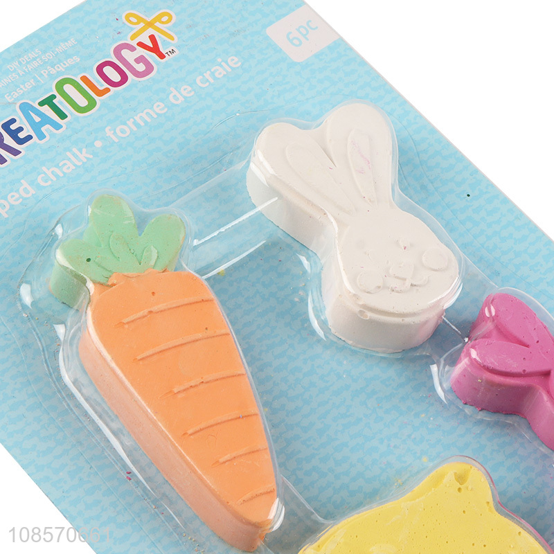 Wholesale 6pcs non-toxic multiple shapes Easter chalks for kids