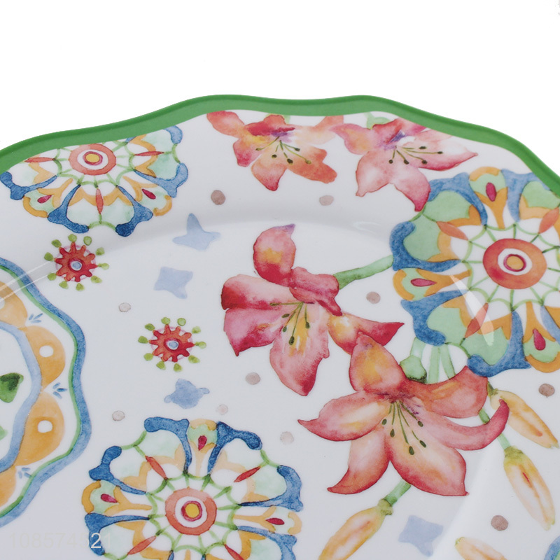 Factory price flower pattern melamine plate for tableware