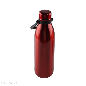 Popular products red sports water bottle vacuum cup with handle