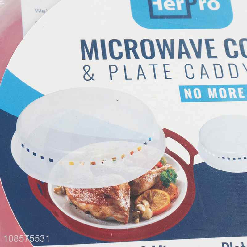 Wholesale microwave plate & cover caddy set food grade plastic plate set