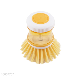 Good quality handheld pot dish brush with soap dispenser