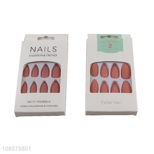 Online wholesale 24pcs pink nail tips press on nails
