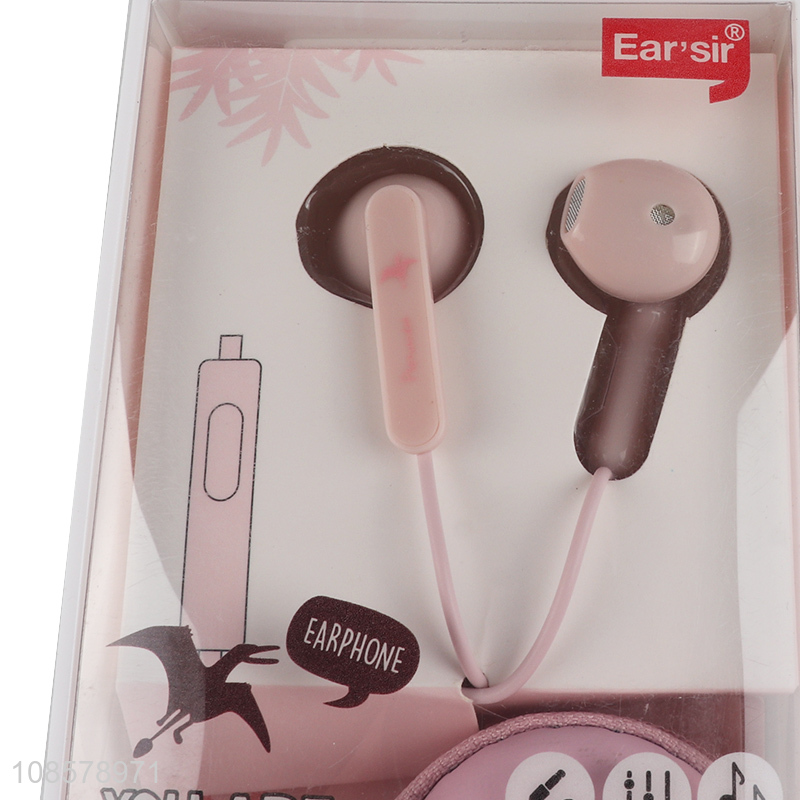 Top selling pink fashion earphones with storage box