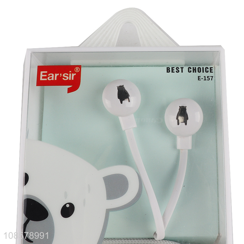 Low price white earphones earbuds with storage box