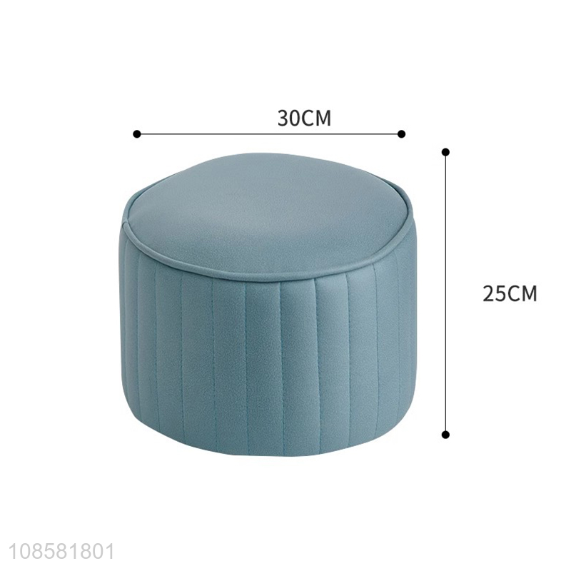Good quality small round shoe changing stool upholstered footstool