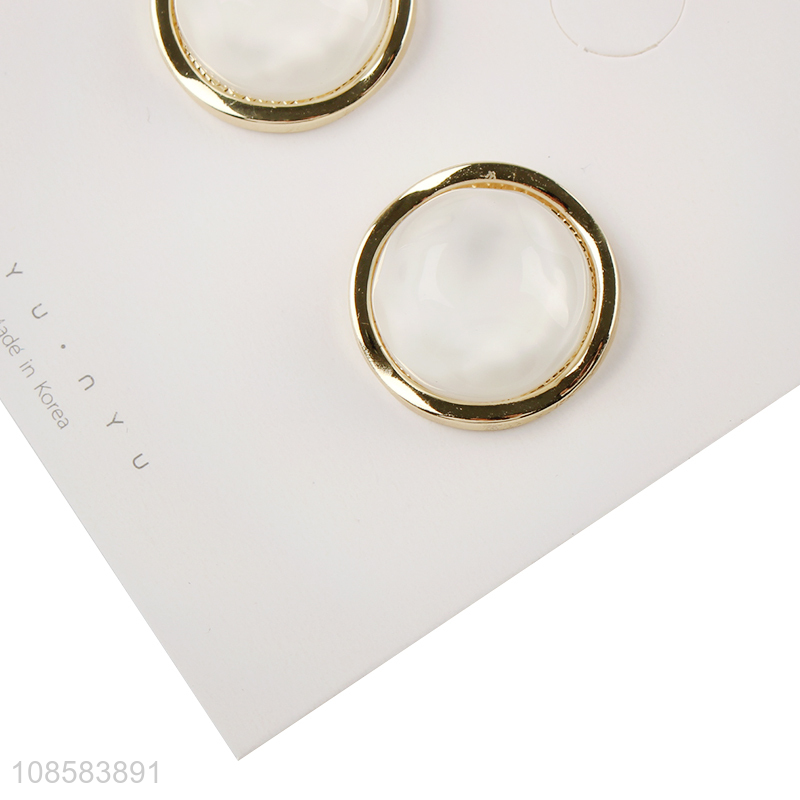 China wholesale round jewelry accessories alloy earrings