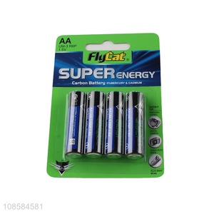 Good quality 4 pieces 1.5V AA carbon-zinc batteries