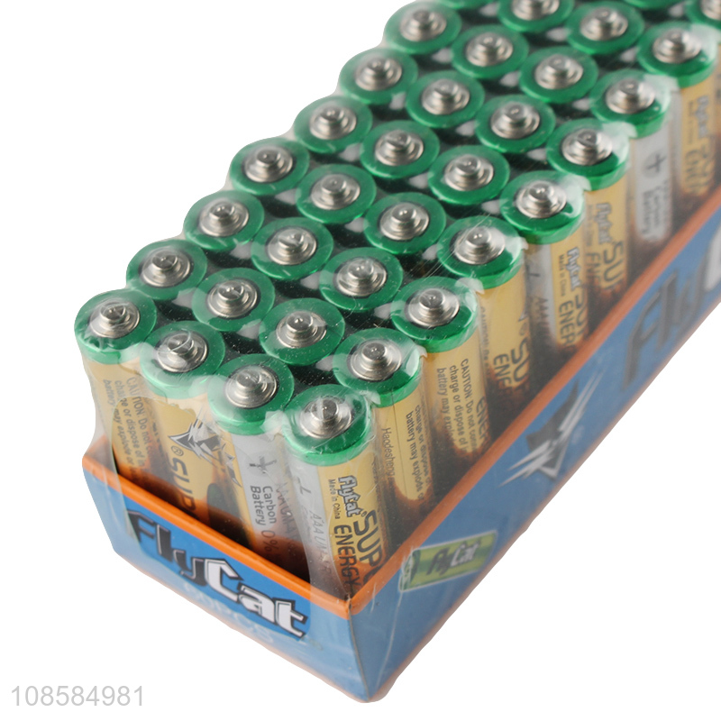 Online wholesale 4 pieces 1.5V AAA carbon-zinc batteries
