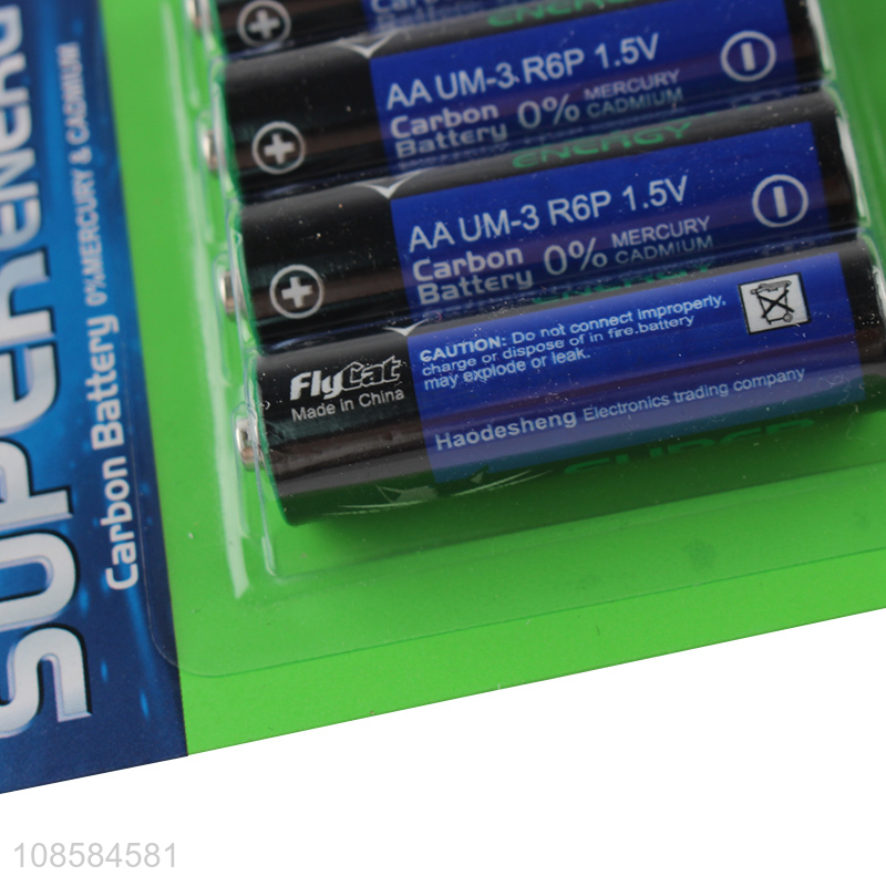 Good quality 4 pieces 1.5V AA carbon-zinc batteries