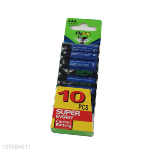 Best selling 10 pieces 1.5V AAA carbon-zinc batteries
