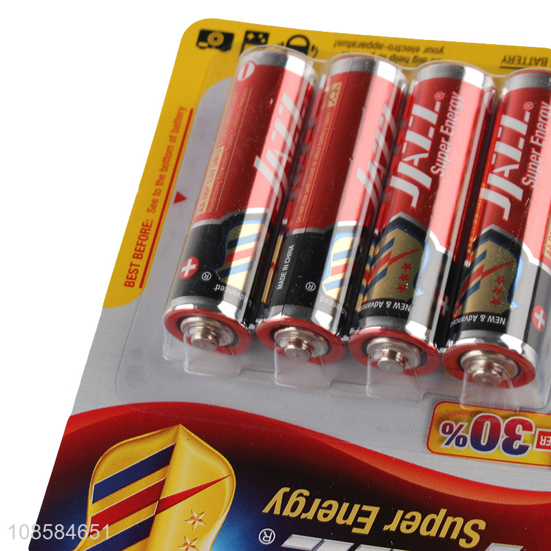Online wholesale 4 pieces 1.5V AA carbon-zinc batteries