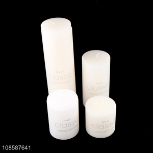 Wholesale fragrance free smokeless dripless paraffin wax pillar candle