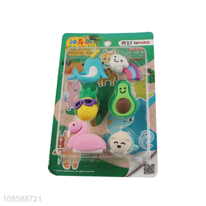 Top quality cartoon children students eraser set for stationery