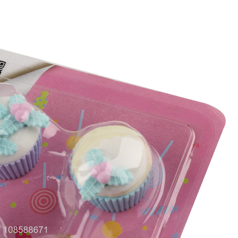 High quality dessert shape cartoon eraser set for students