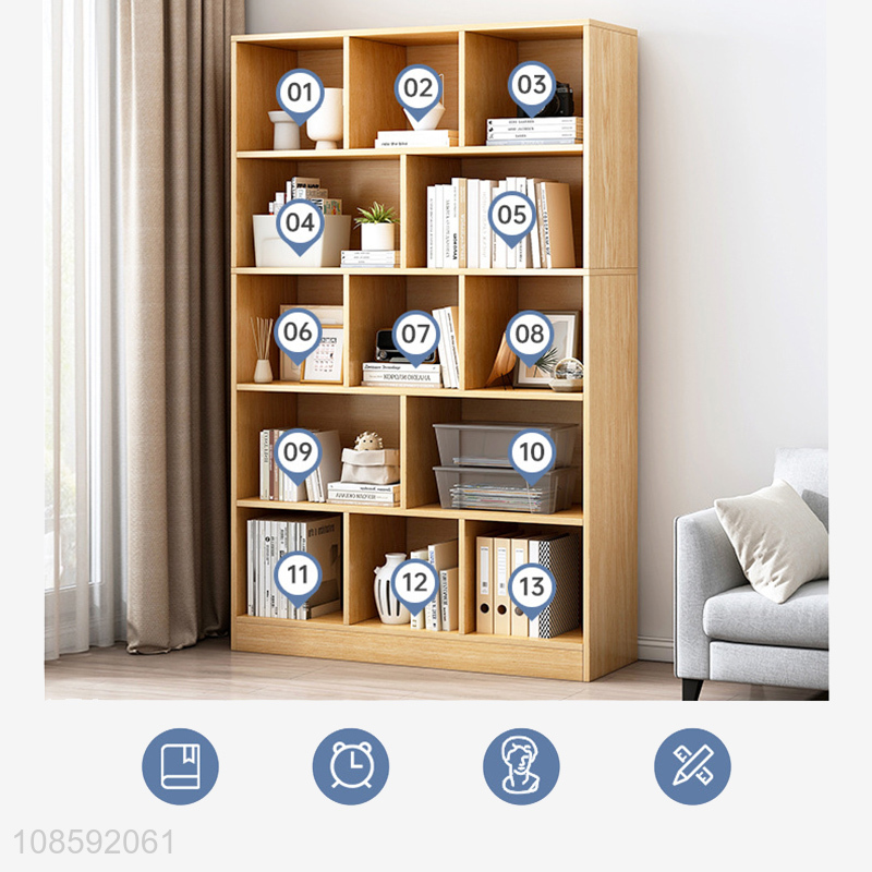 Wholesale 5-tier floor standing bookshelves household bookcase