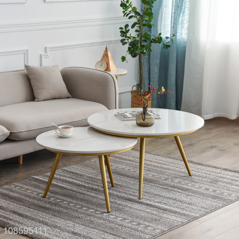 Factory supply modern marble coffee table set stone end table set
