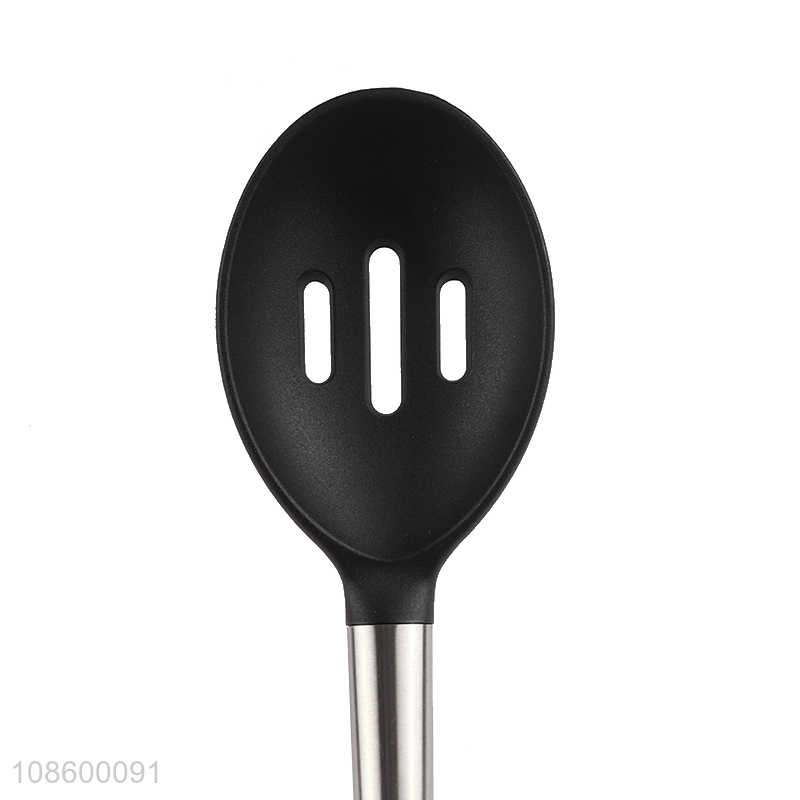 Factory supply long handle nylon slotted ladle spoon