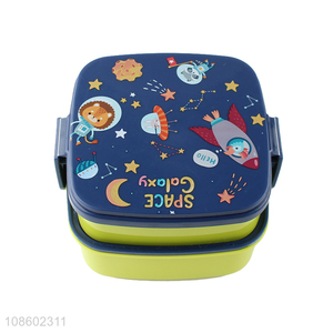 New style cartoon double layer kids lunch box bento box