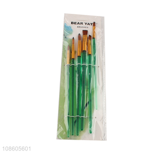 Low price 6pcs paint brush set for watercolor acrylic painting