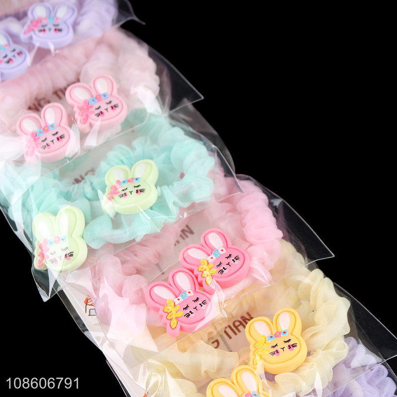 Online wholesale cartoon multicolor kids hair ring hair rope