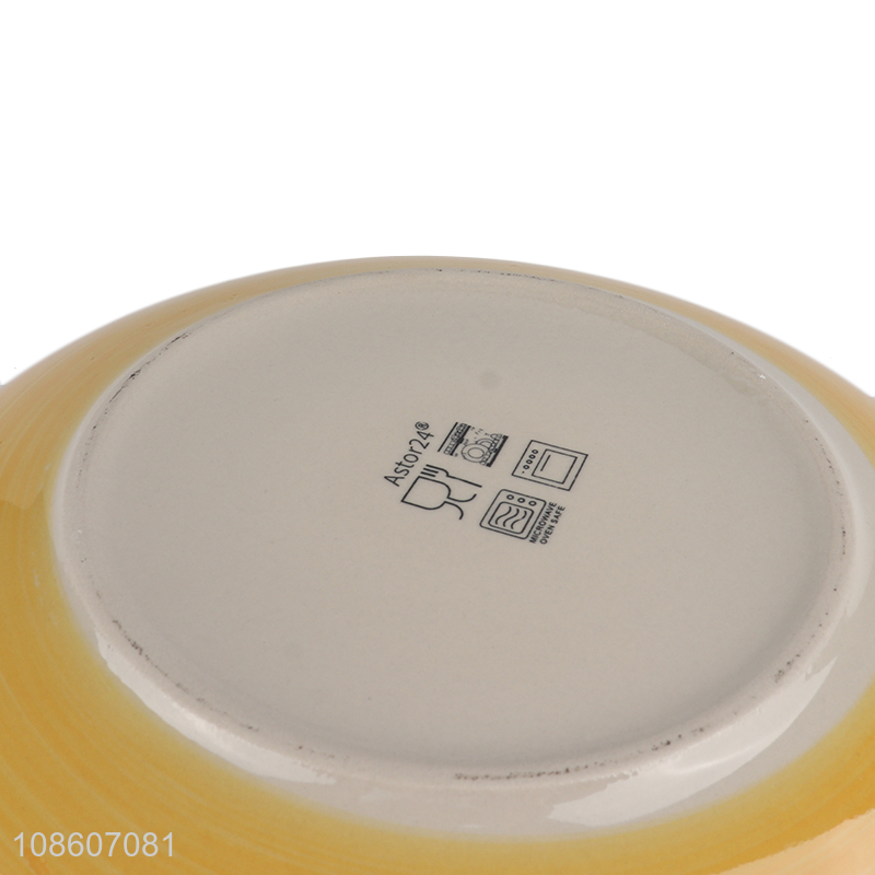 Wholesale ceramic shallow salad plate serving plate for kitchen