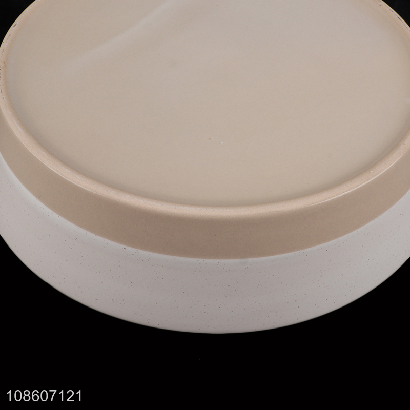 High quality flat ceramic serving plate porcelain deep plate