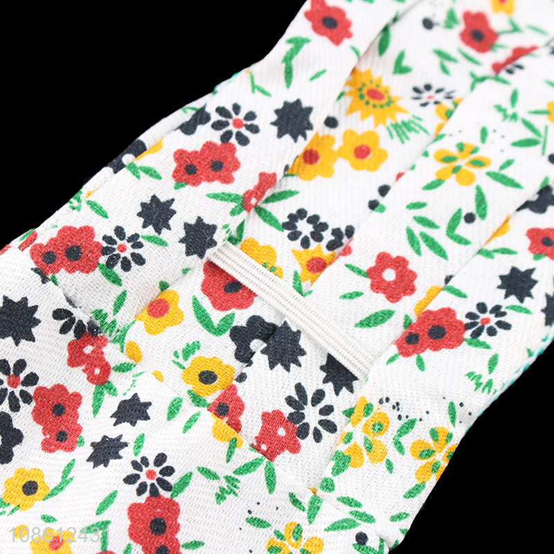 Wholesale floral print cotton gauze safety gloves for gardening landscaping