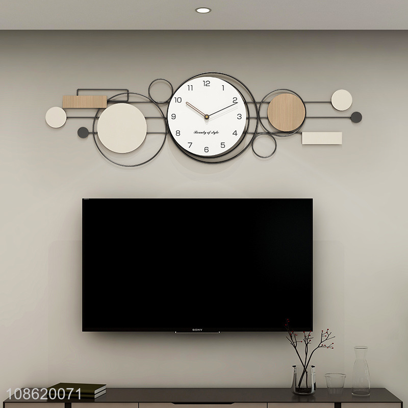 Wholesale modern large iron art wall clock wall mounted decorative clock