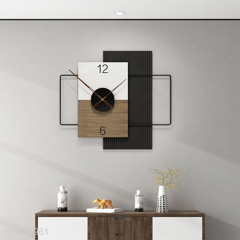 New products modern large metal wall clock for living room kitchen